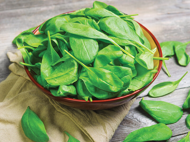 Spinach in a bowl